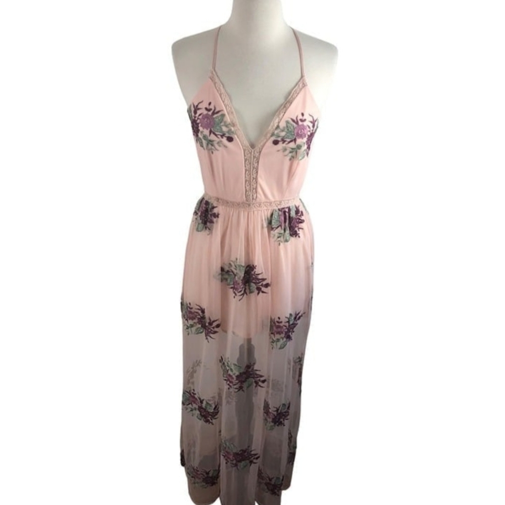 Gimmick Womens Floral Lace Bodycon Dress Size Small